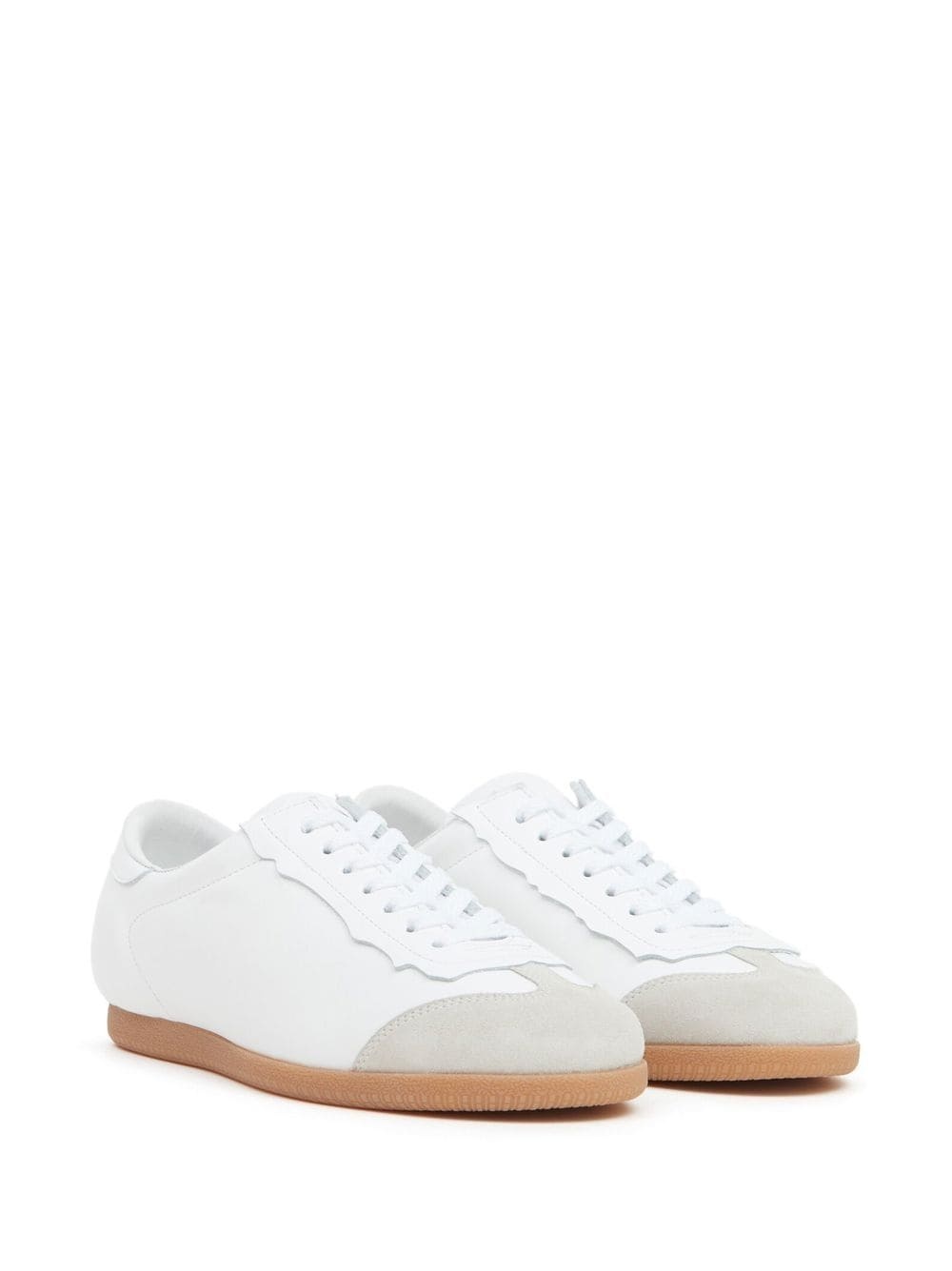 low-top leather trainers - 2