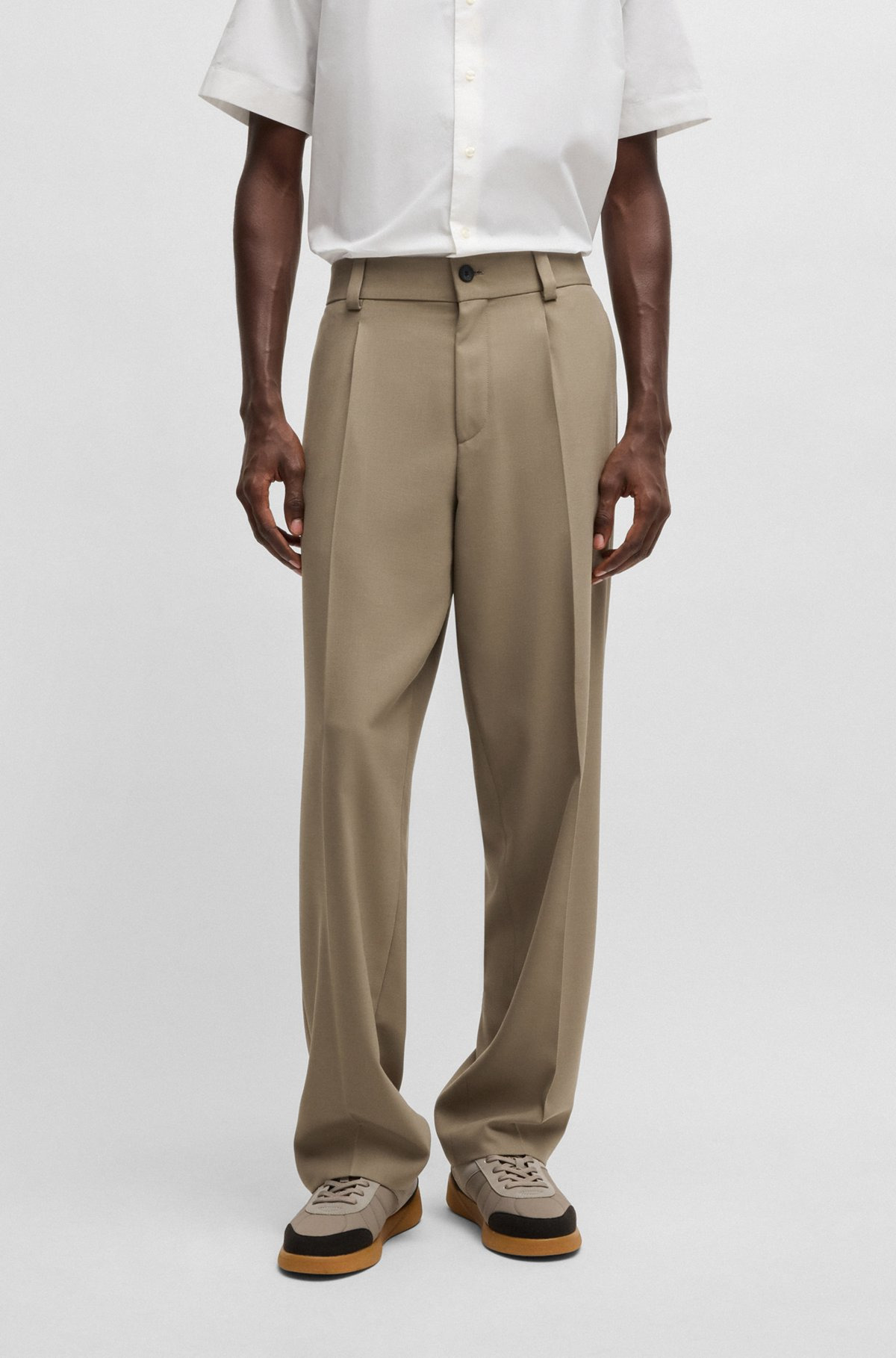 MODERN-FIT TROUSERS IN STRETCH TWILL WITH FRONT CREASE - 2