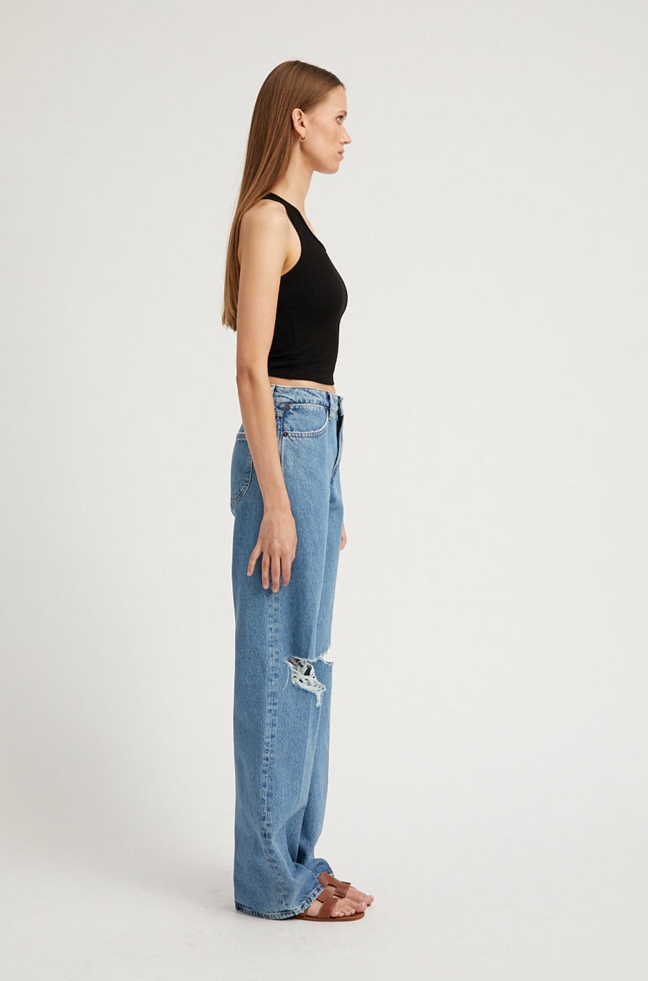JOSEPHINE DISTRESSED BAGGY DENIM - 5