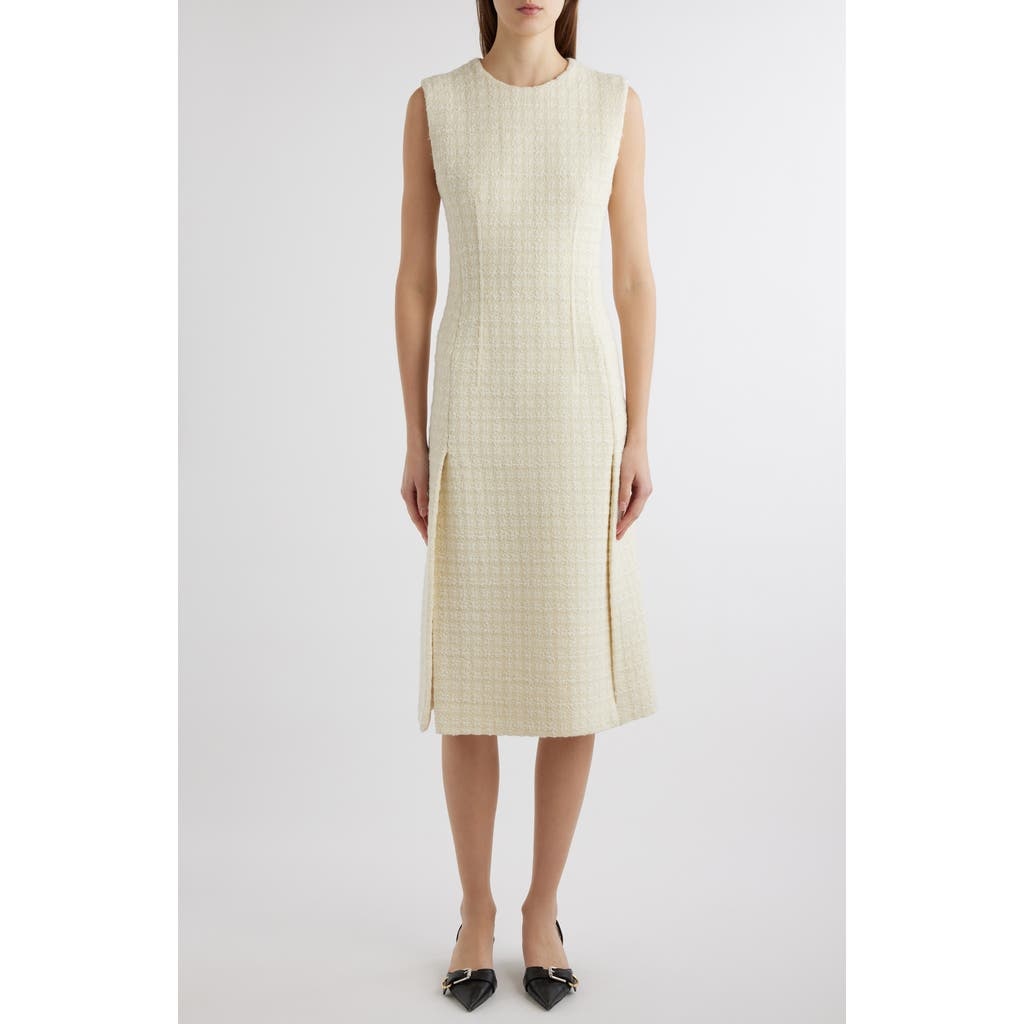 Givenchy Sleeveless Wool Blend Tweed Midi Dress in Ecru at Nordstrom - 1