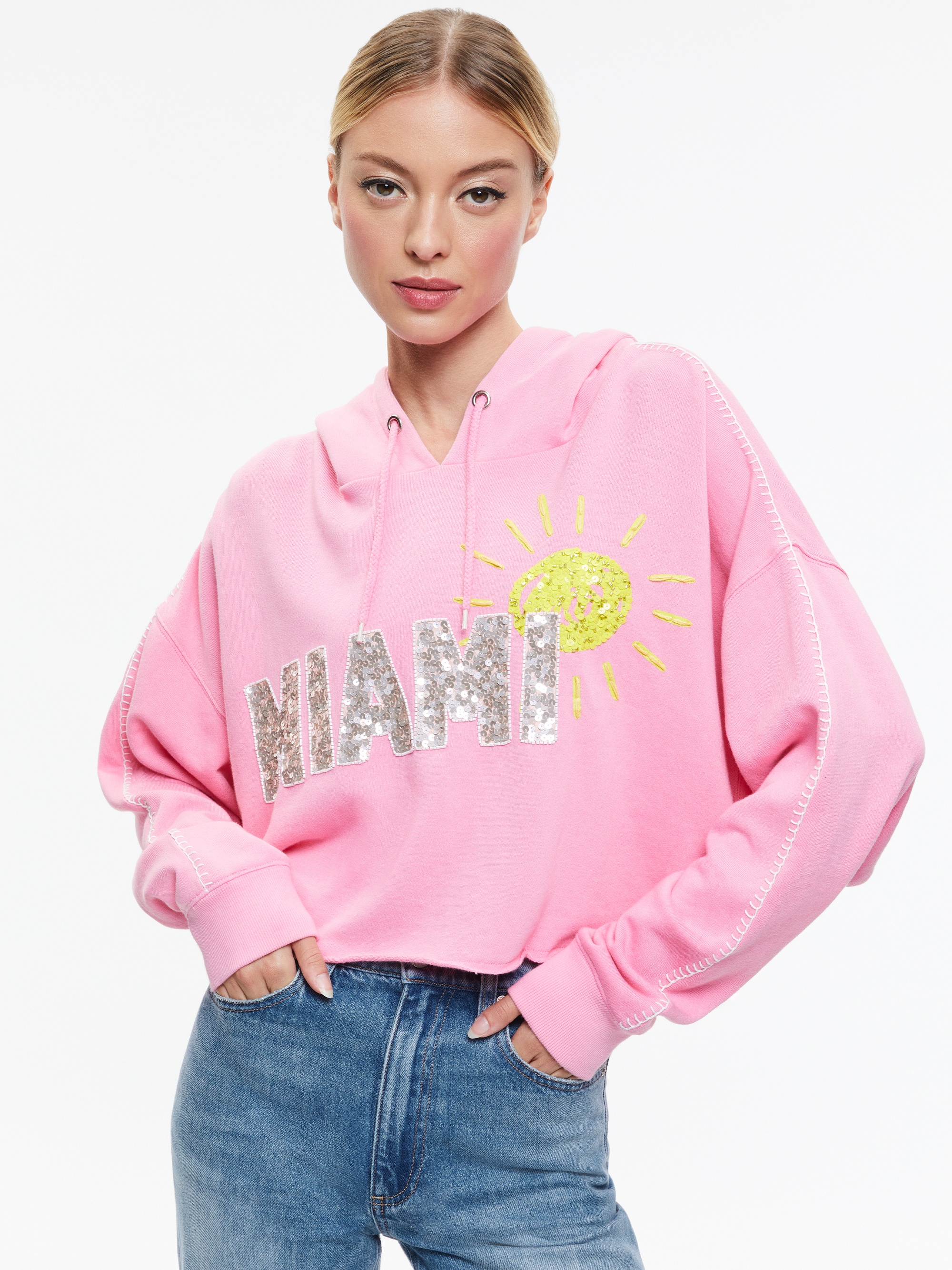 SUNNY BOXY CROPPED HOODIE - 2