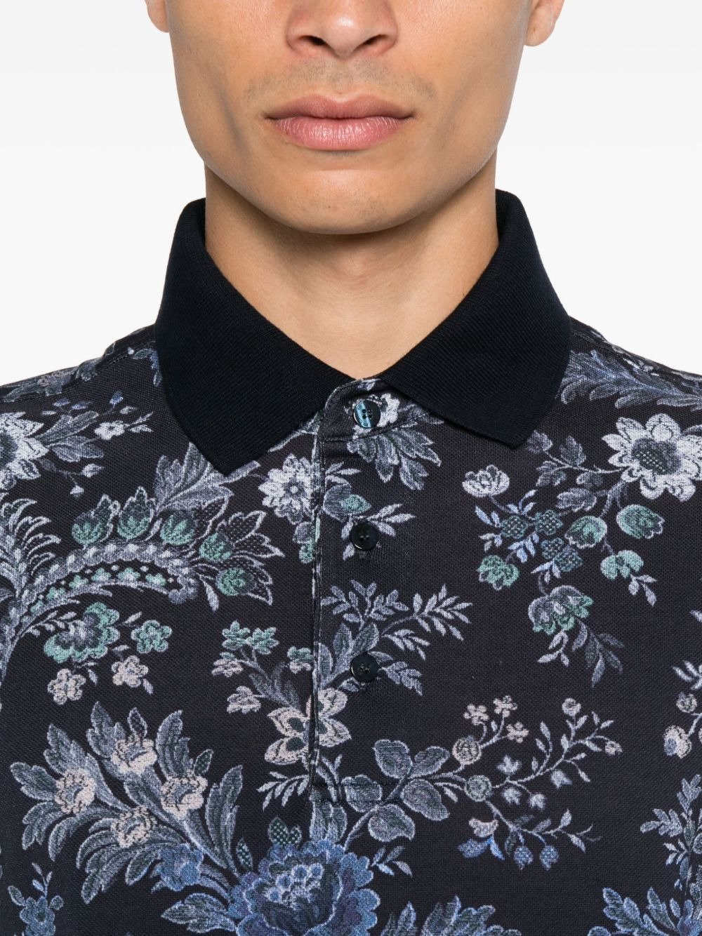 floral-print polo shirt - 4