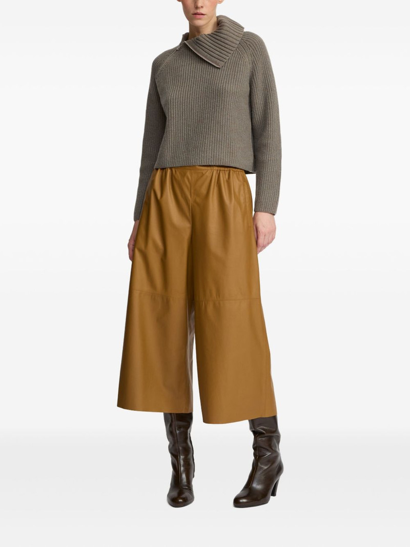 Yves Salomon zip-neck ribbed sweater outlook