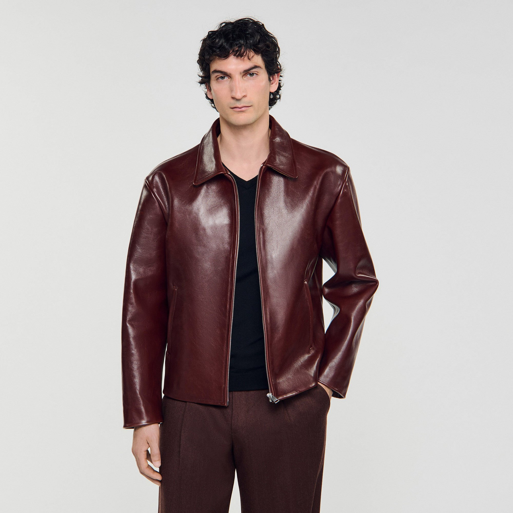 ZIP-UP LEATHER JACKET - 4