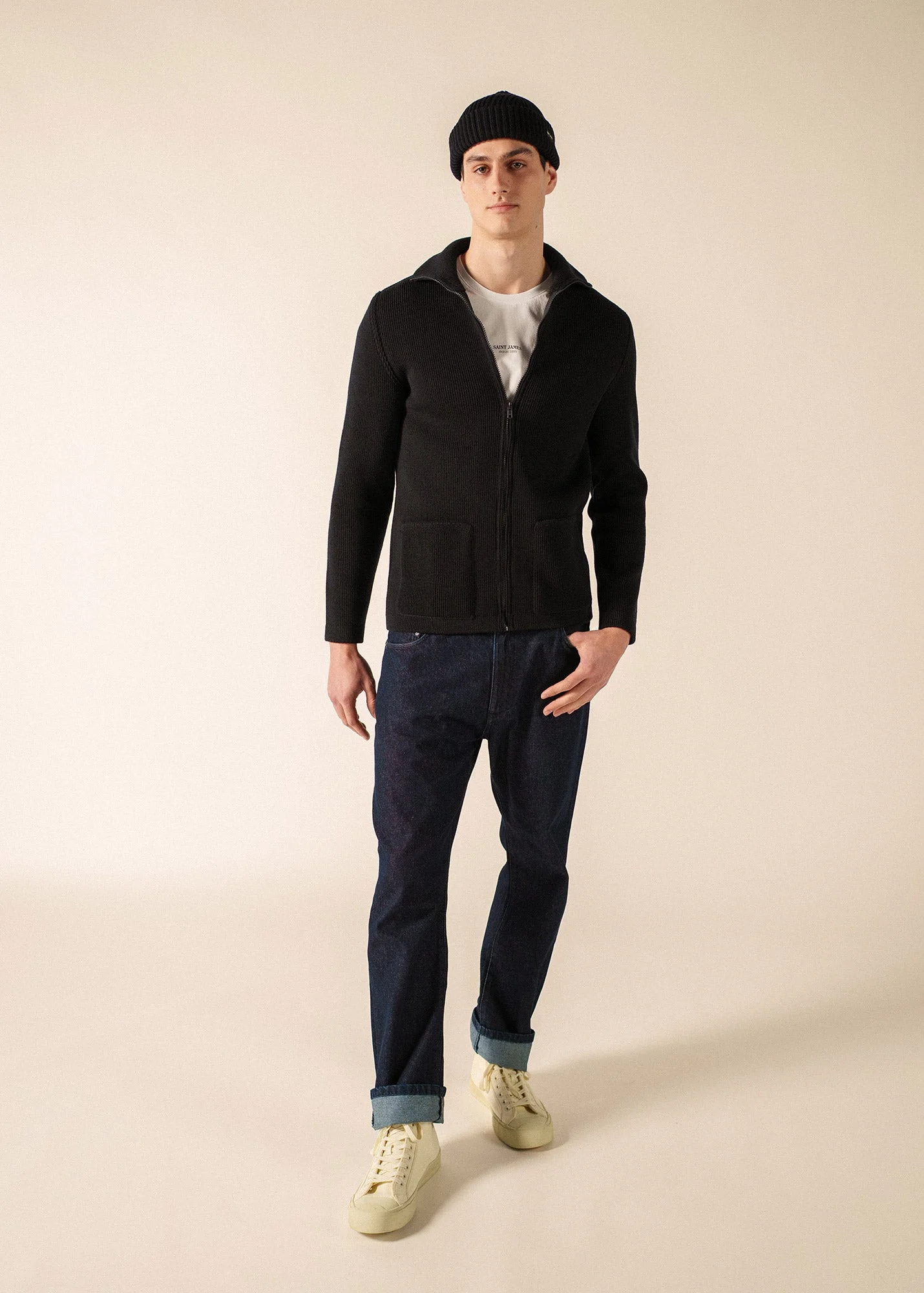 QUIBERON High Collar Knit Jacket - 1