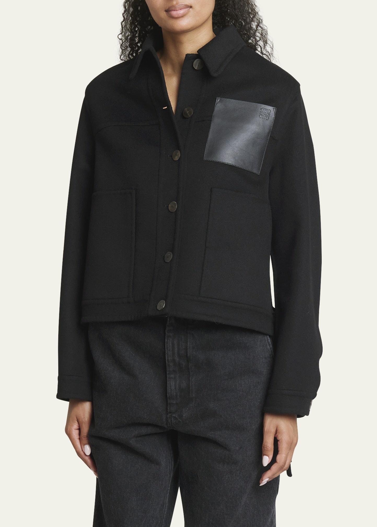 Loewe Cashmere Blend Workwear Jacket with Anagram Pocket