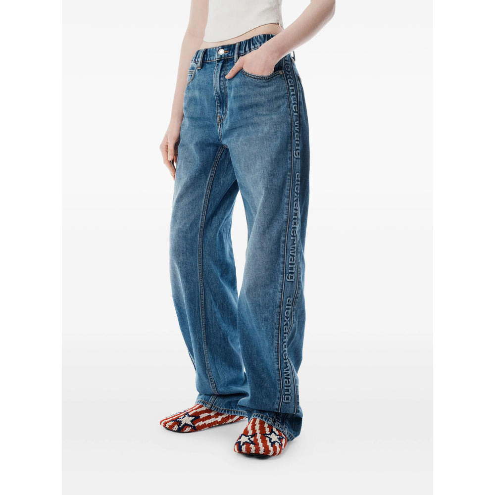 Alexander Wang Blue Denim - Wide-Leg Jeans Women - 4