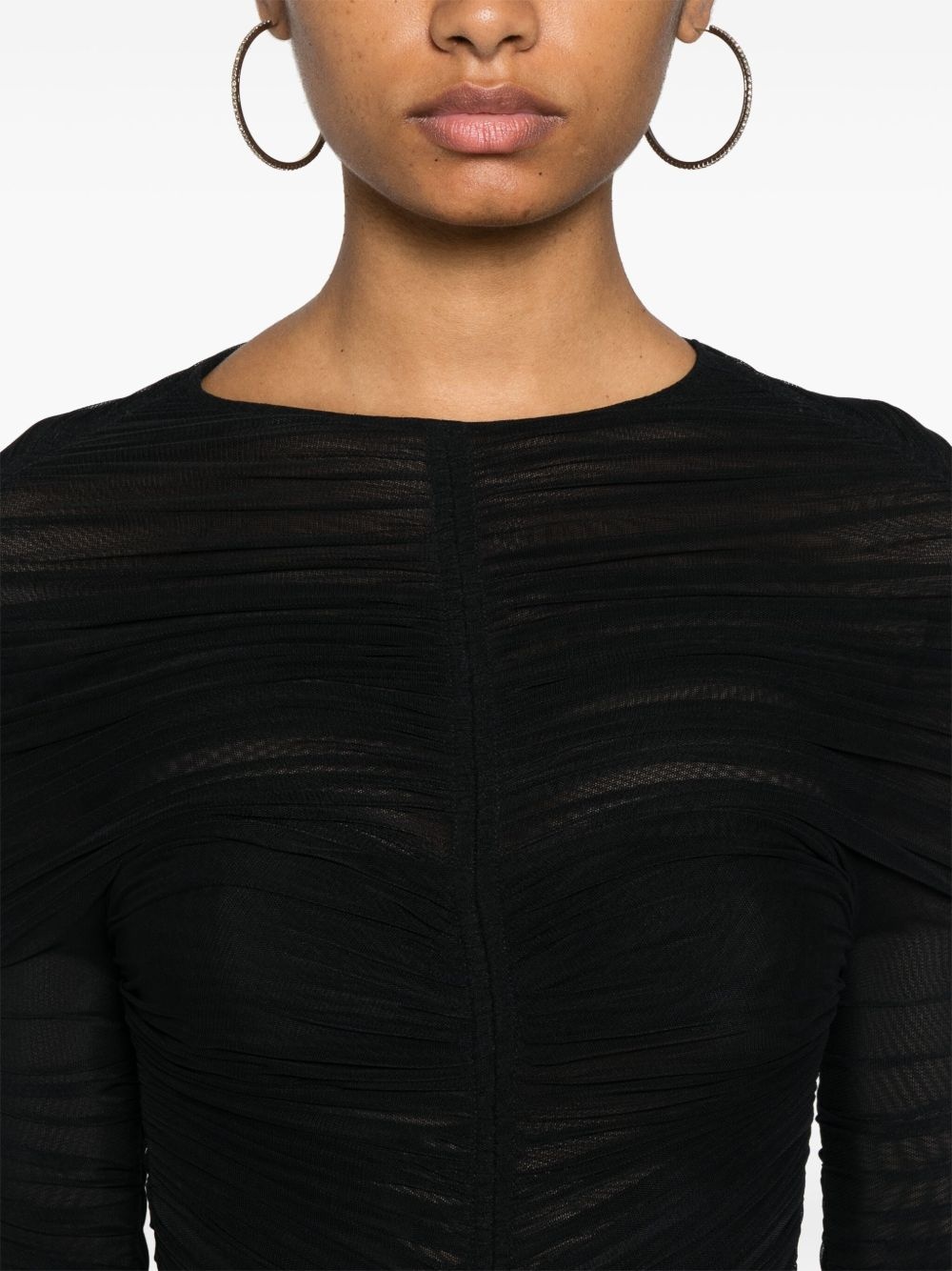 gathered semi-sheer bodysuit - 5
