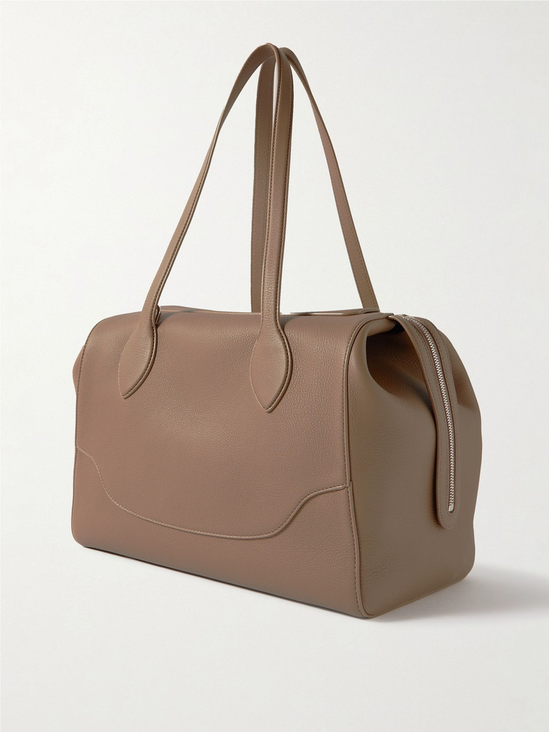 Sesia Happy Day large textured-leather tote Brown 3