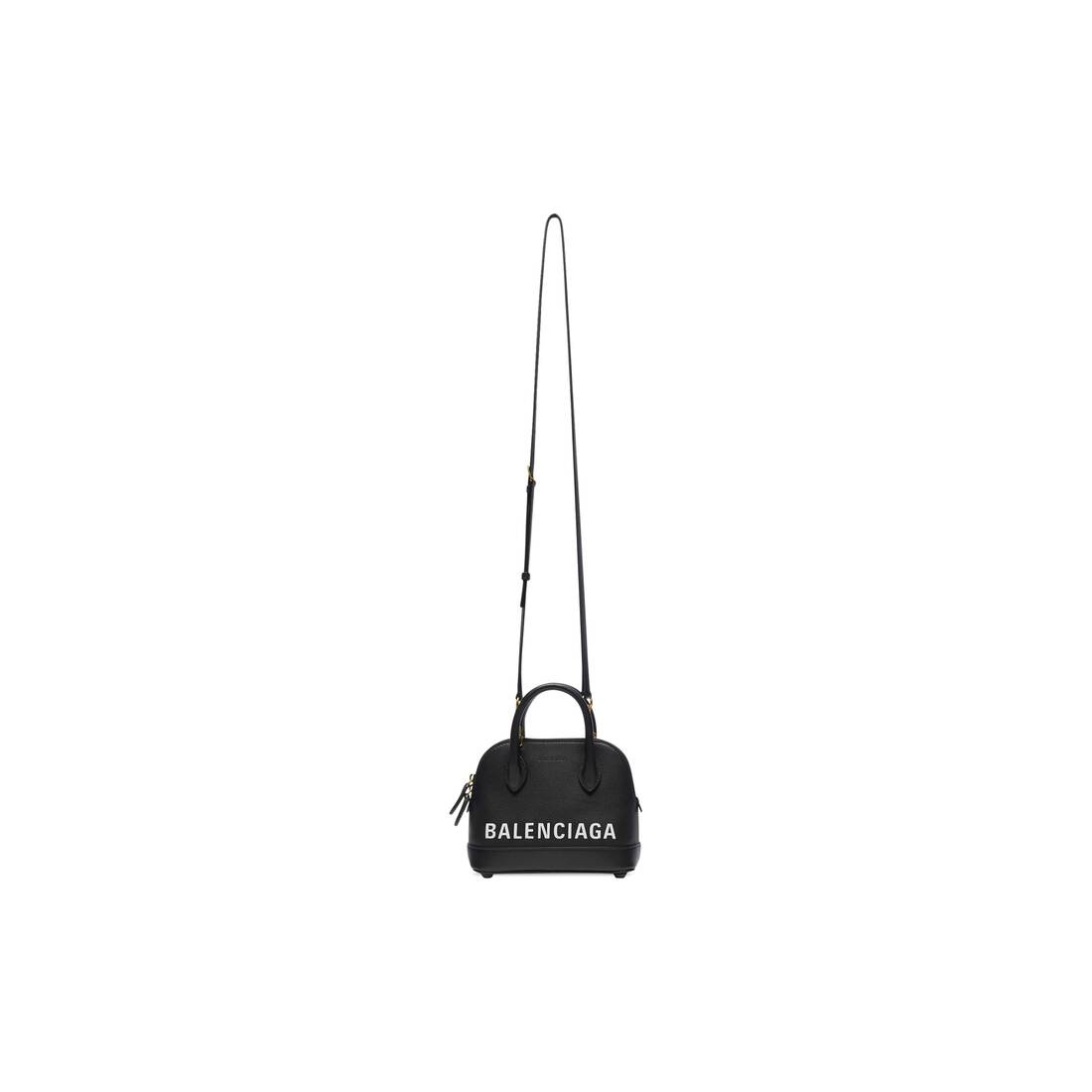 Balenciaga Ville Small Top Handle Bag In White/Black/