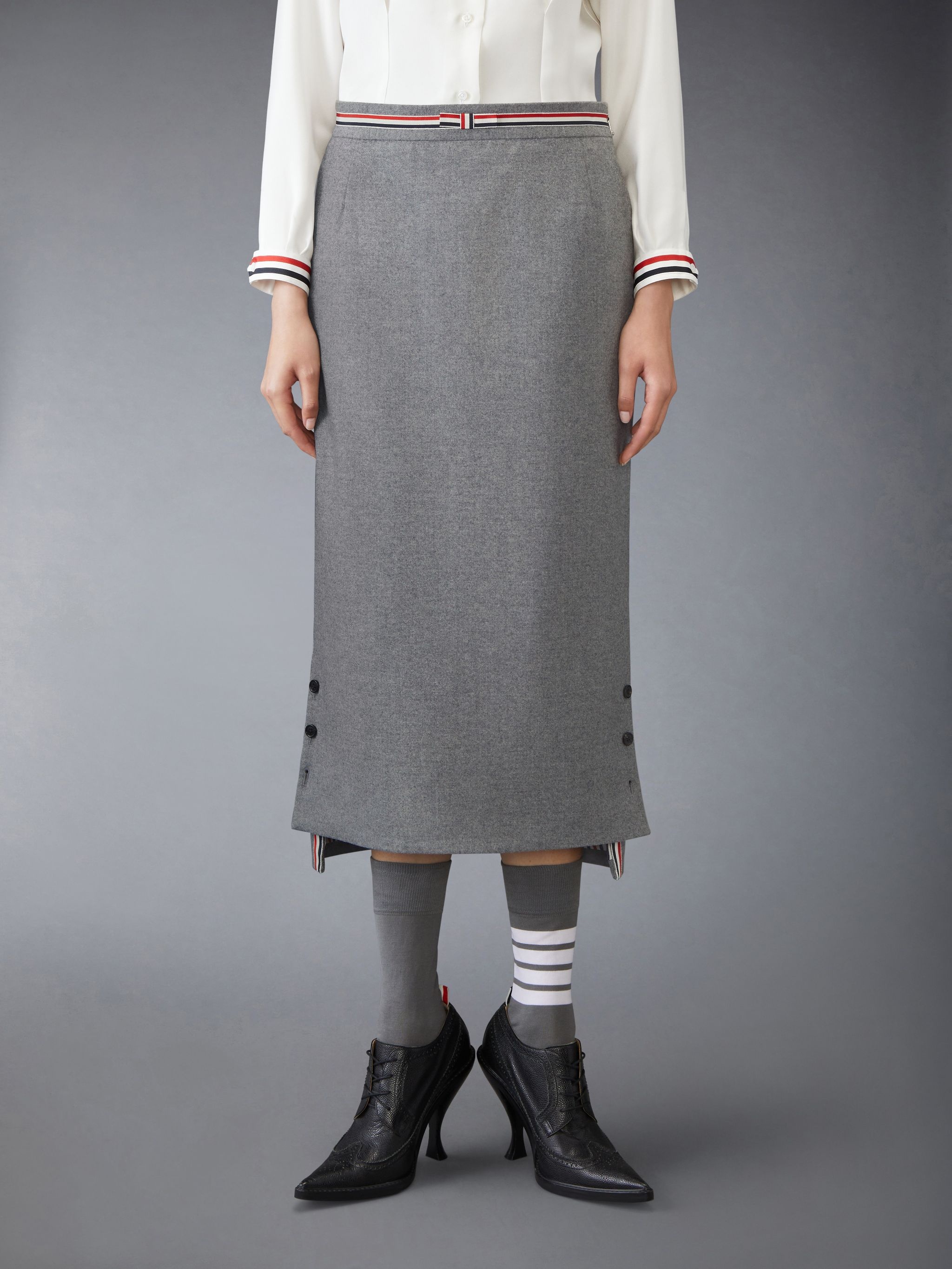 Wool Flannel Bow Skirt - 1