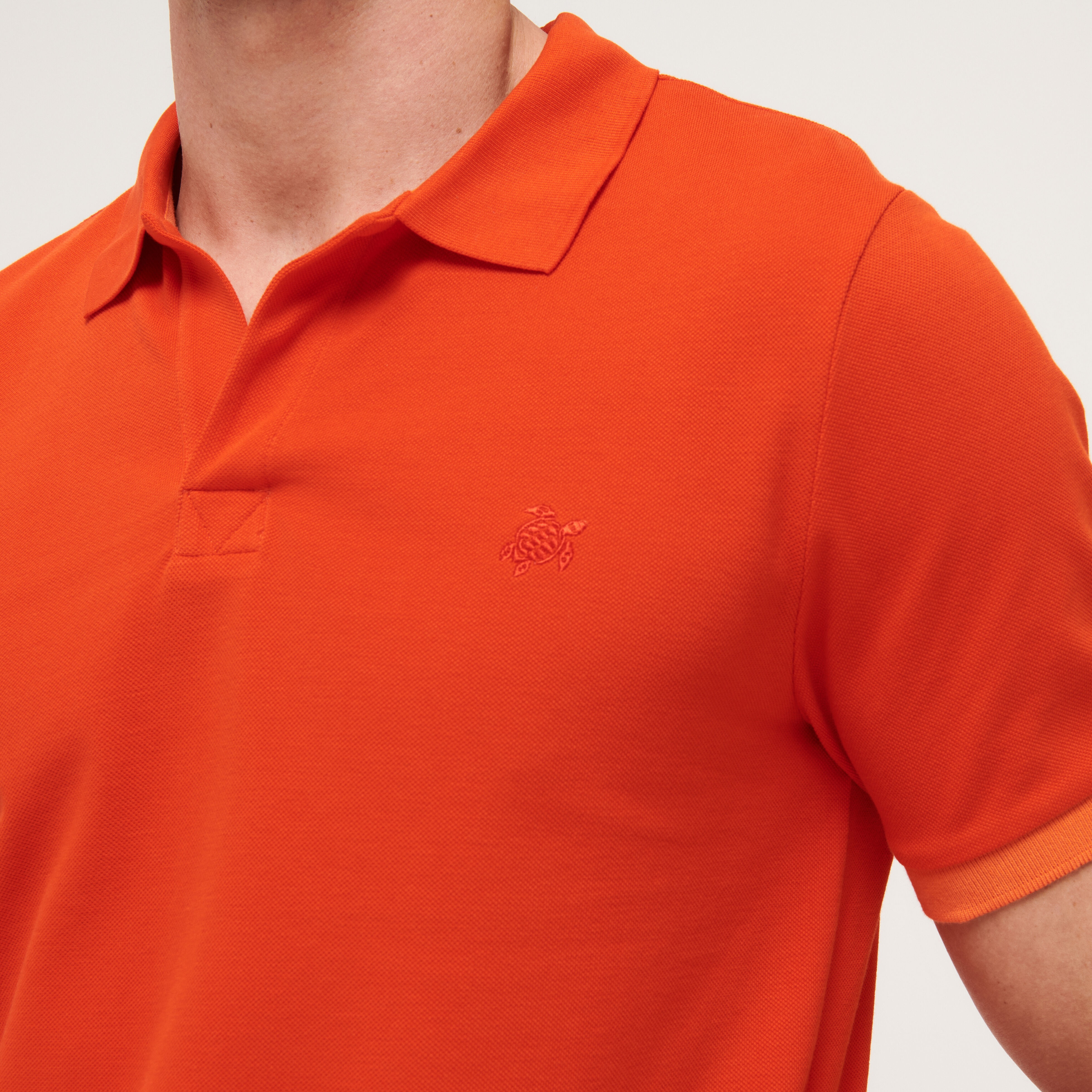 Men Cotton Pique Polo Shirt Solid - 6
