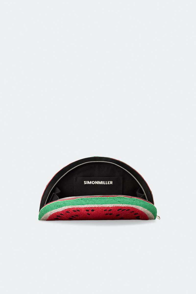 SIMONMILLER Beaded Lune Clutch in Watermelon outlook