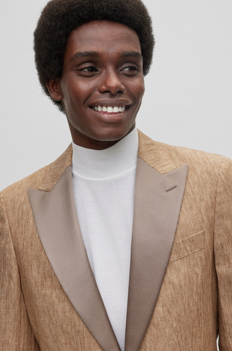 SLIM-FIT TWO-PIECE SUIT IN MELANGE LINEN 5