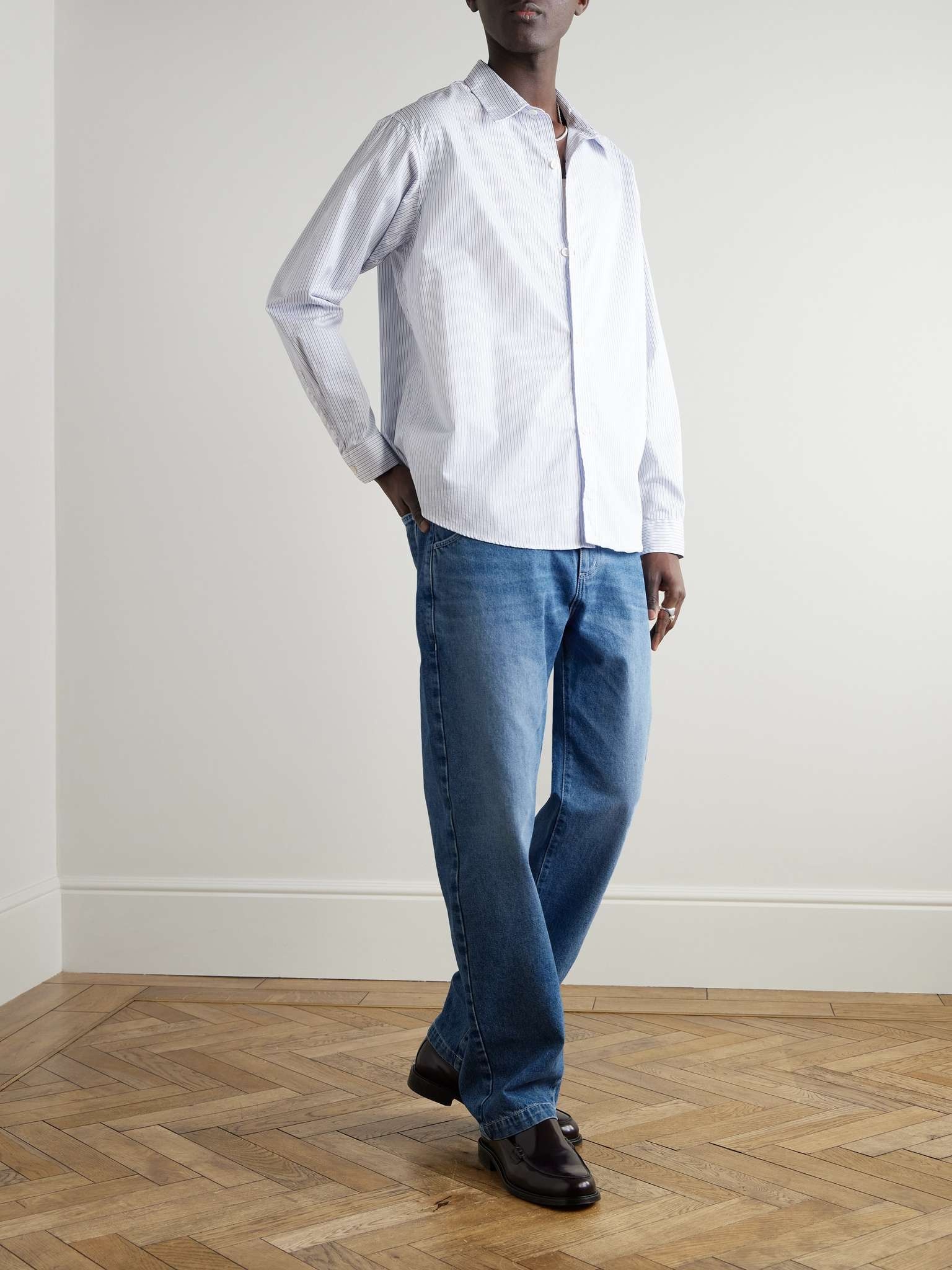 Evening Pinstriped Cotton-Poplin Shirt - 2