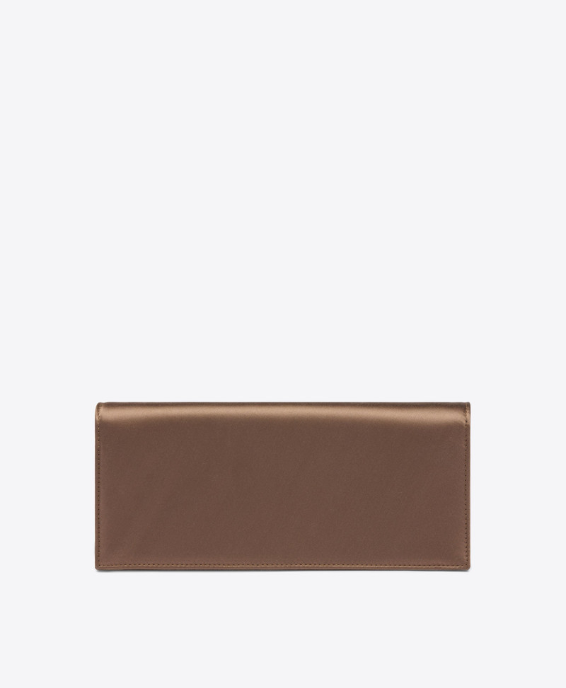 Vivien Taupe Satin Clutch Bag 4