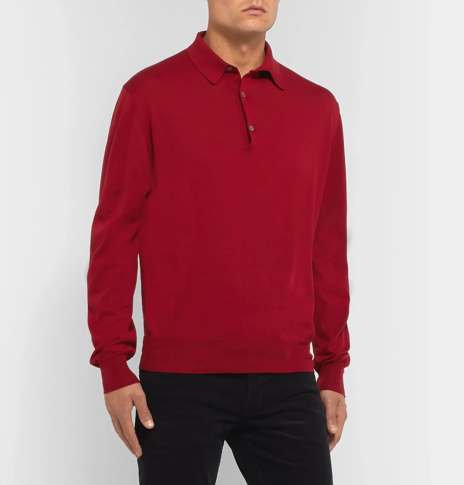 Knitted Cotton Polo Shirt - 4