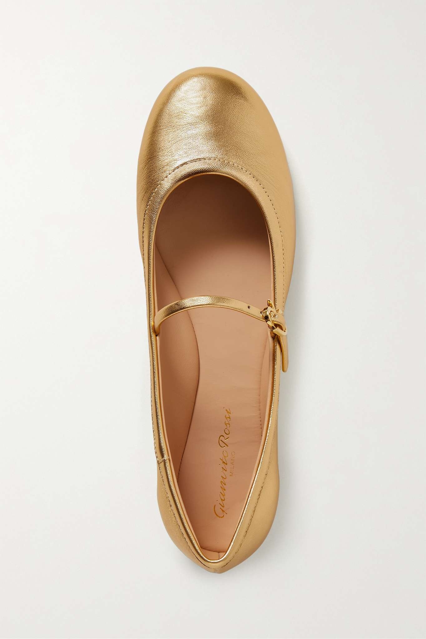 Carla metallic leather Mary Jane flats - 5