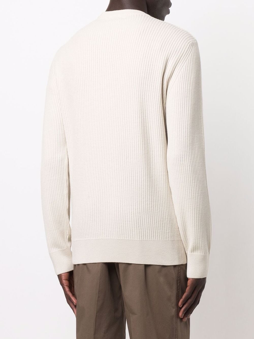 rib-knit crew neck jumper - 4