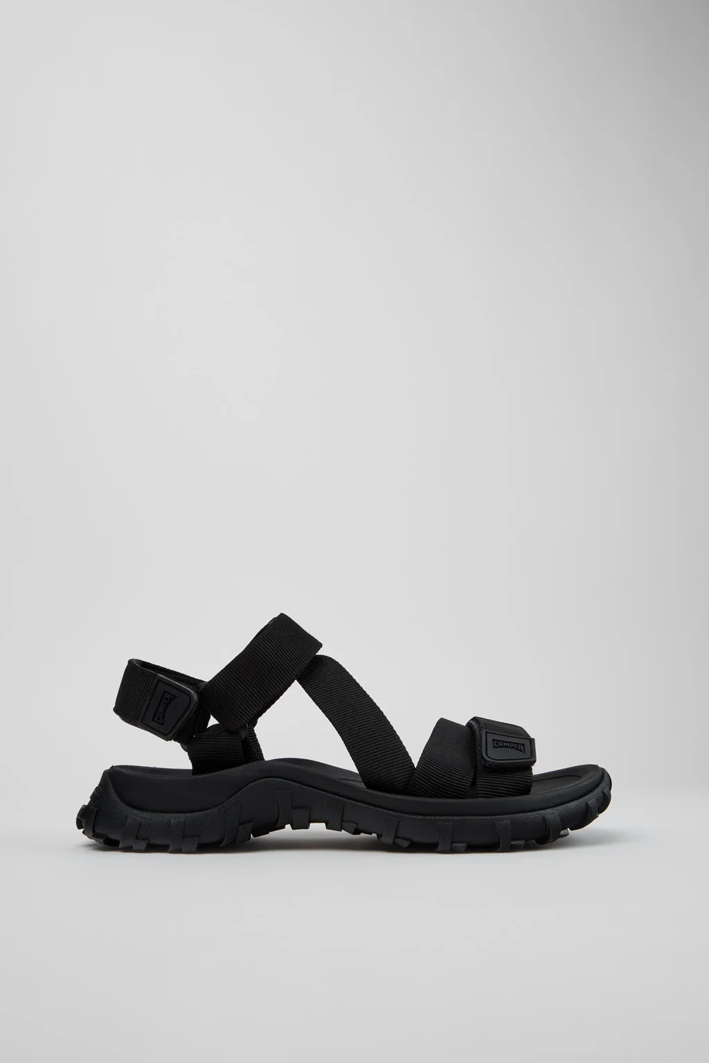 Black Textile Sandals for Men. - 1