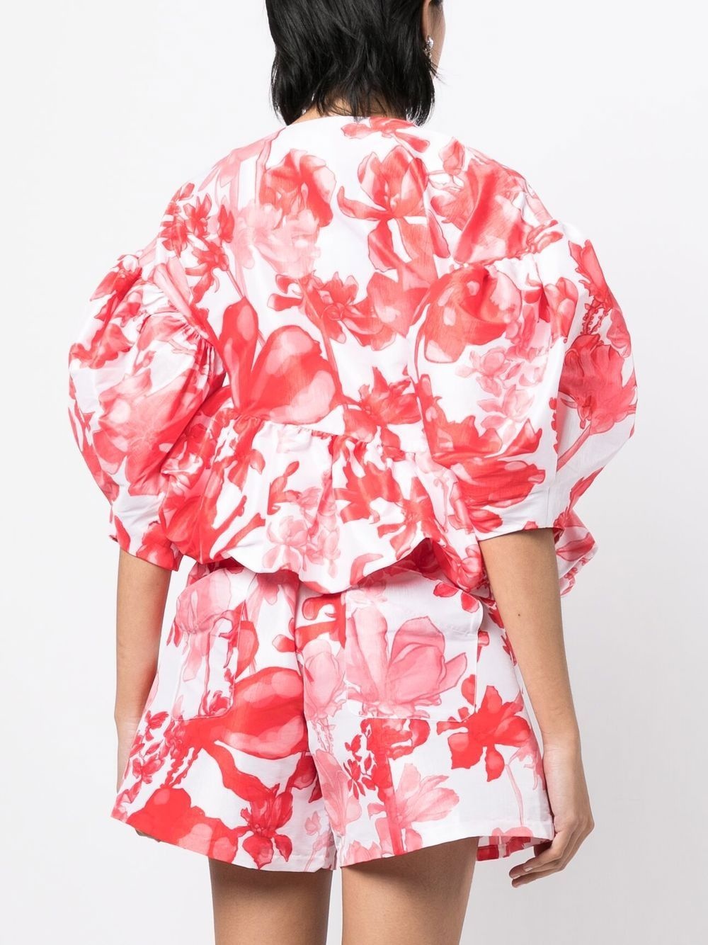 puff sleeve floral-print top - 4