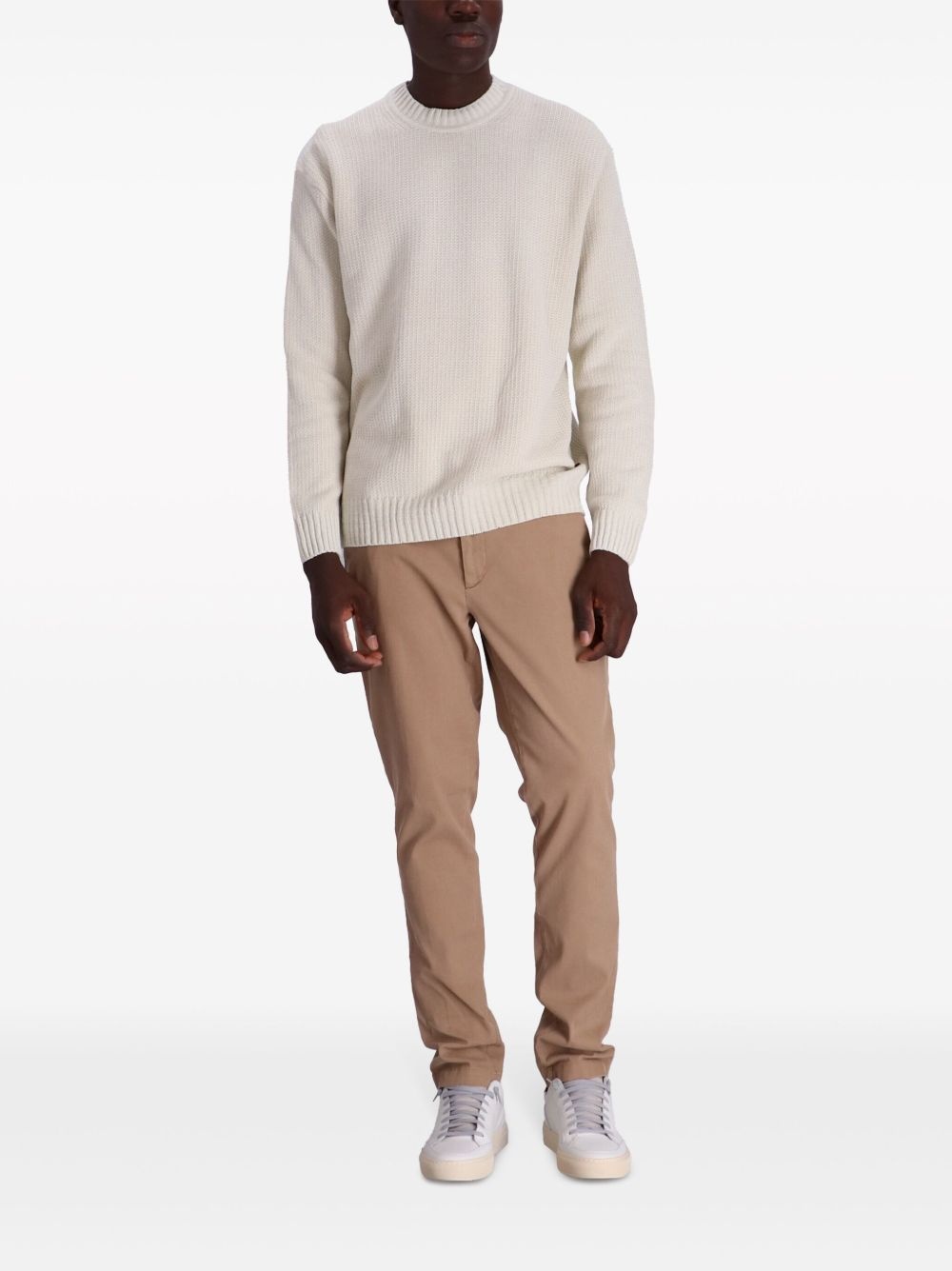 ribbed-knit cotton jumper - 2