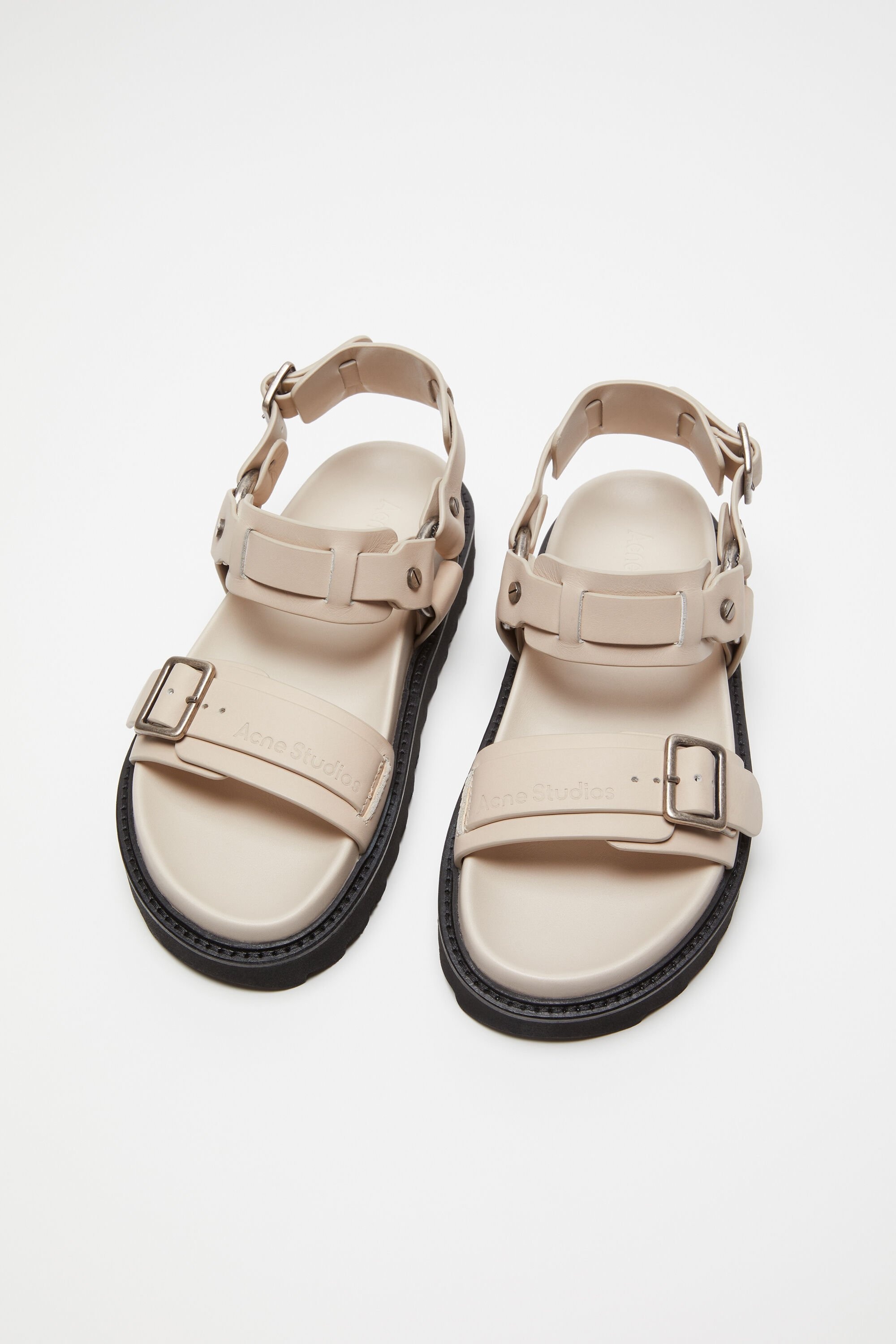 Leather buckle sandal - Sand beige - 2