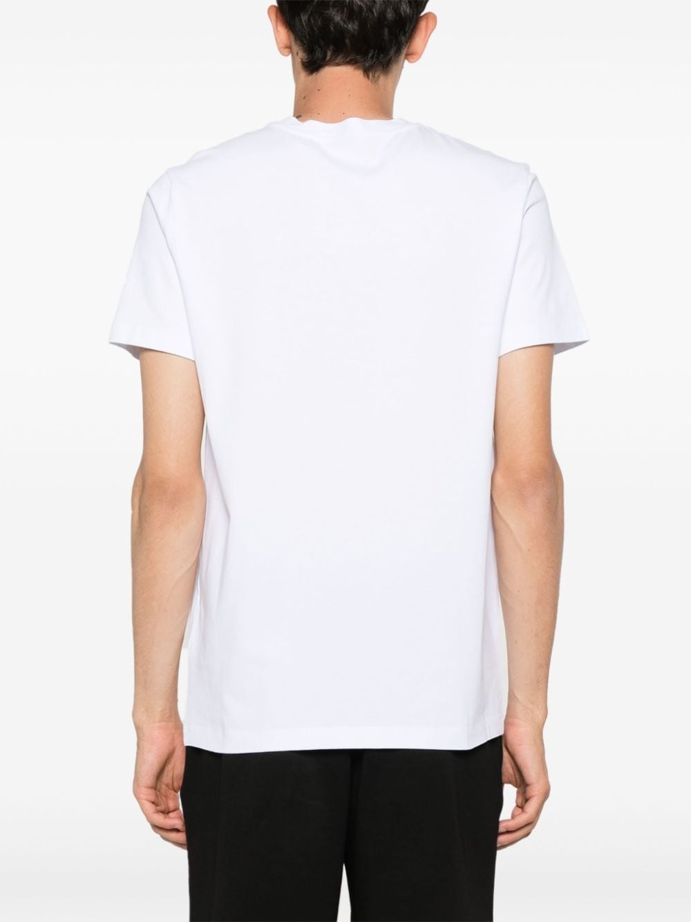 flocked-logo cotton T-shirt - 4