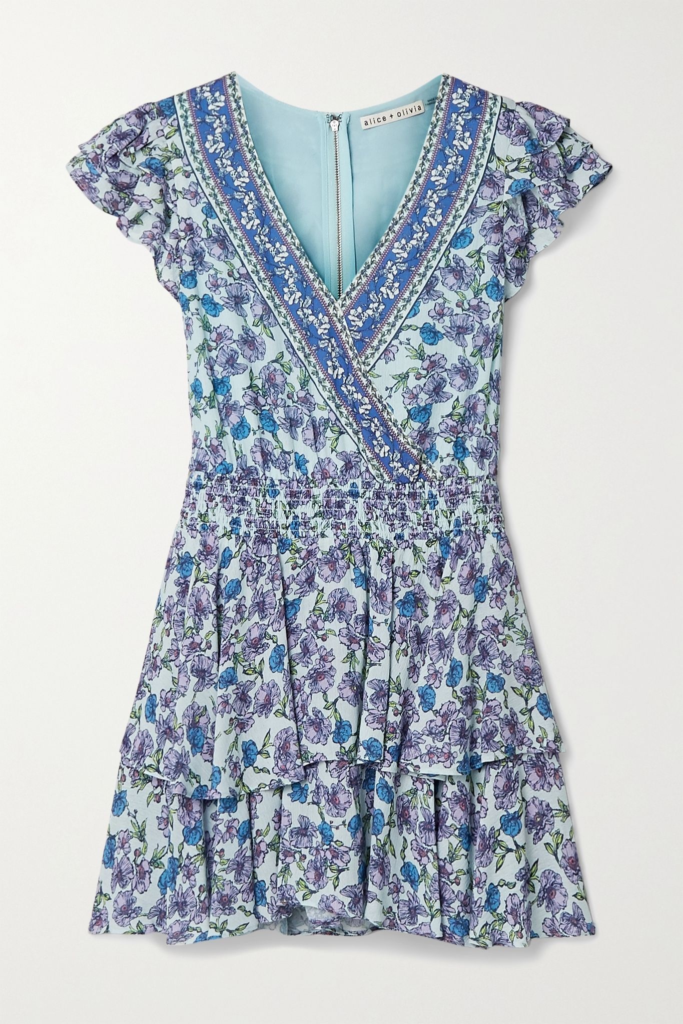 Mariska ruffled floral-print voile playsuit - 1