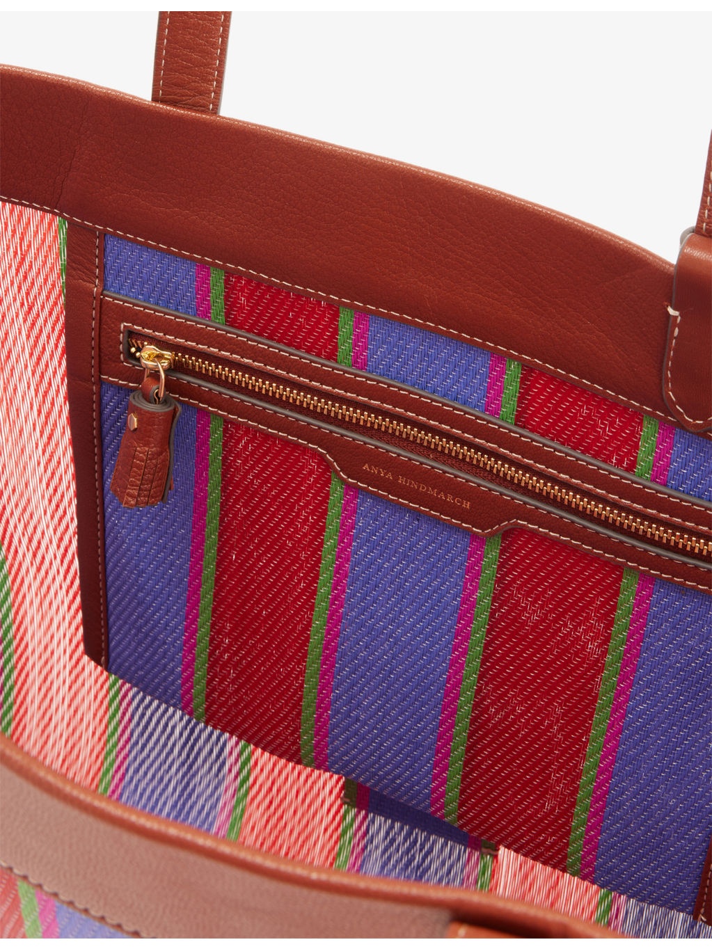 E/W Eyes Striped Mesh Tote Bag - 5