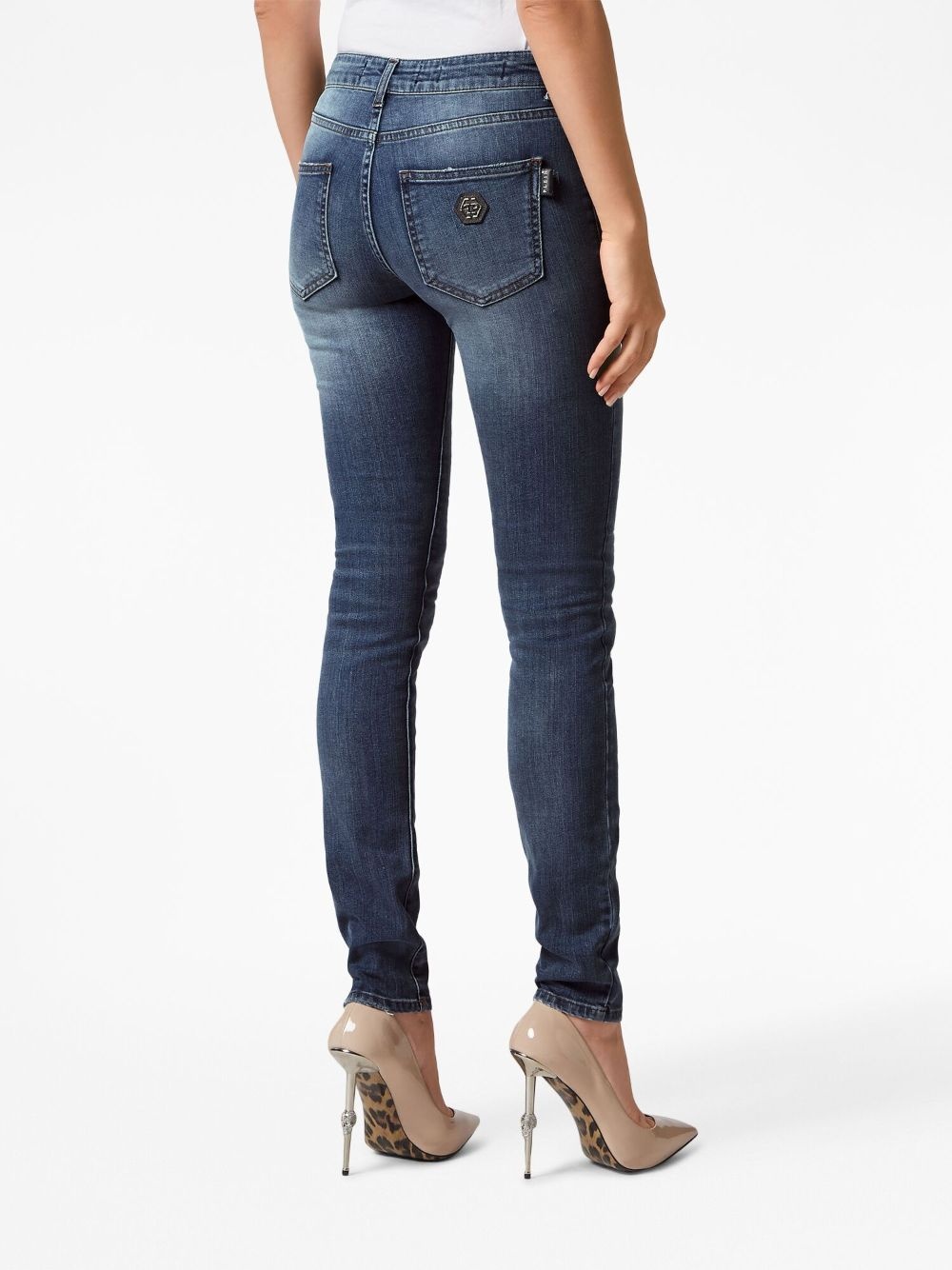stone-washed jeggings - 4