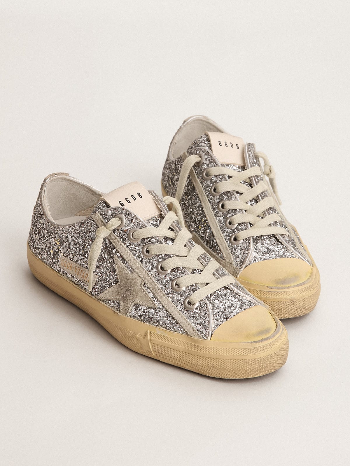 V-Star LTD sneakers in silver glitter with ice-gray suede star - 2