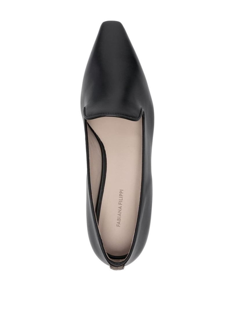 rhinestone-embellished leather loafers 4