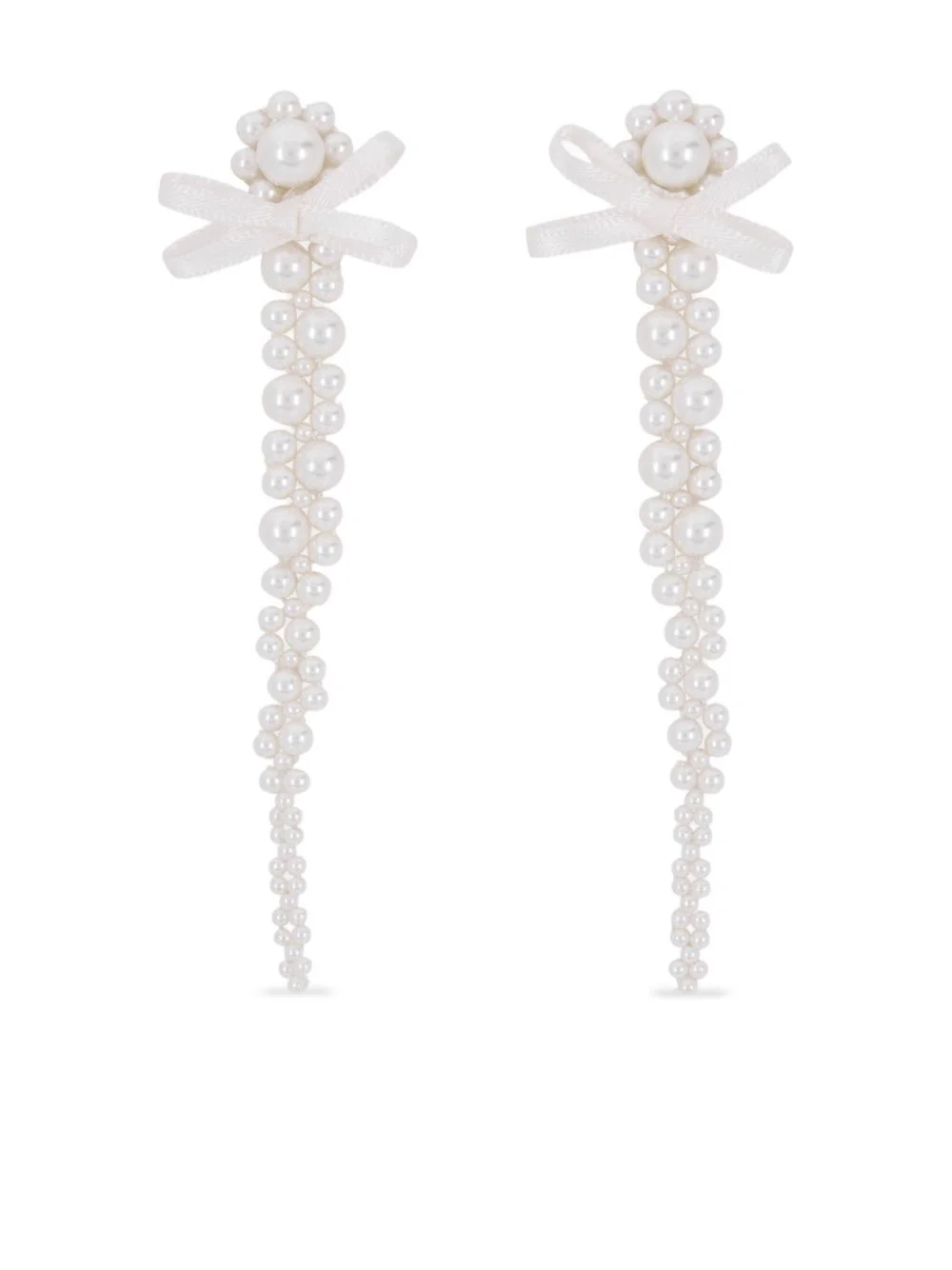 pearl bow drop earrings - 1