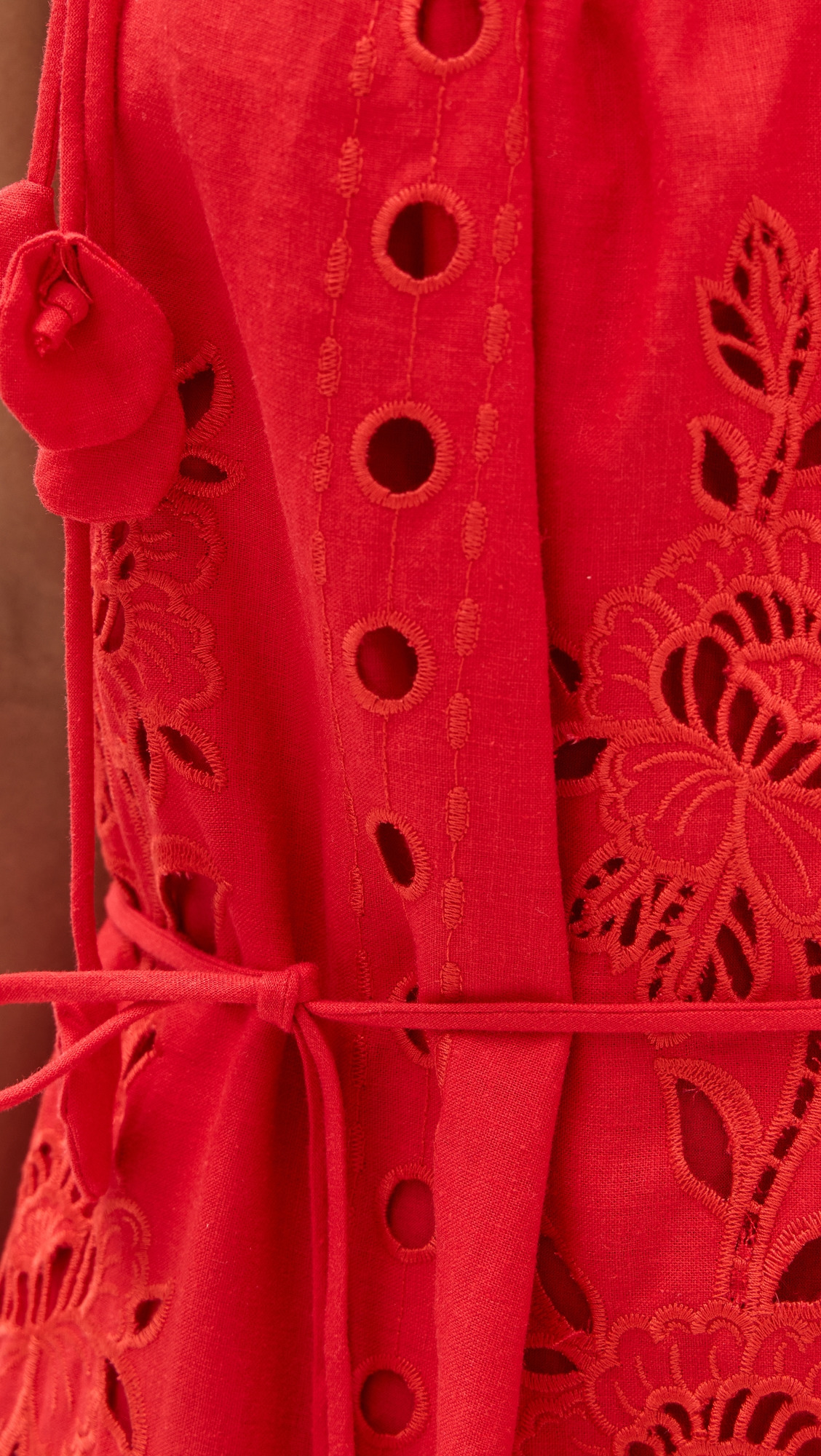 Red Flowers Richelieu Sleeveless Maxi Dress - 5