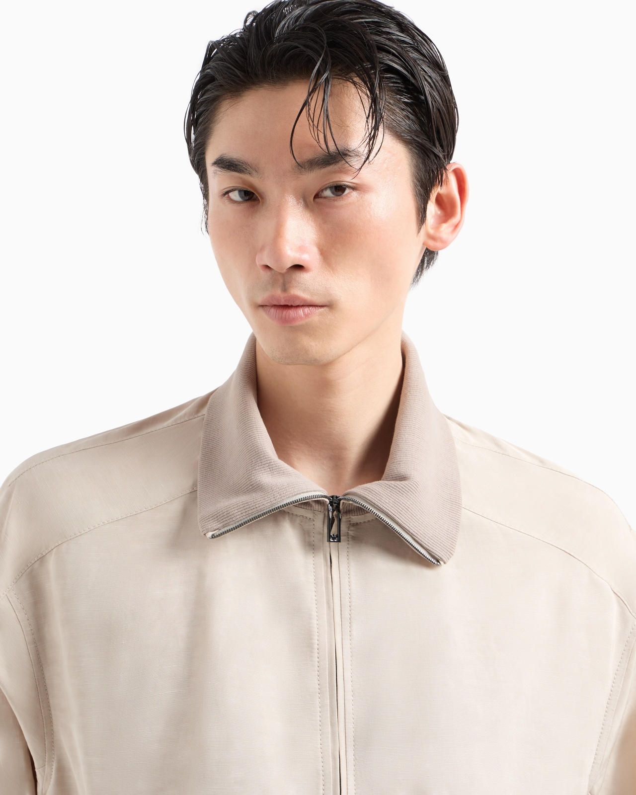 LINEN-BLEND BLOUSON WITH ZIP - 5