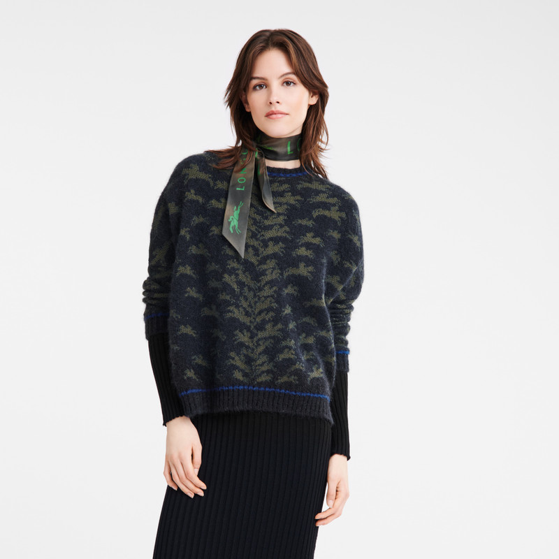 Longchamp Round collar jumper Navy - Knit outlook