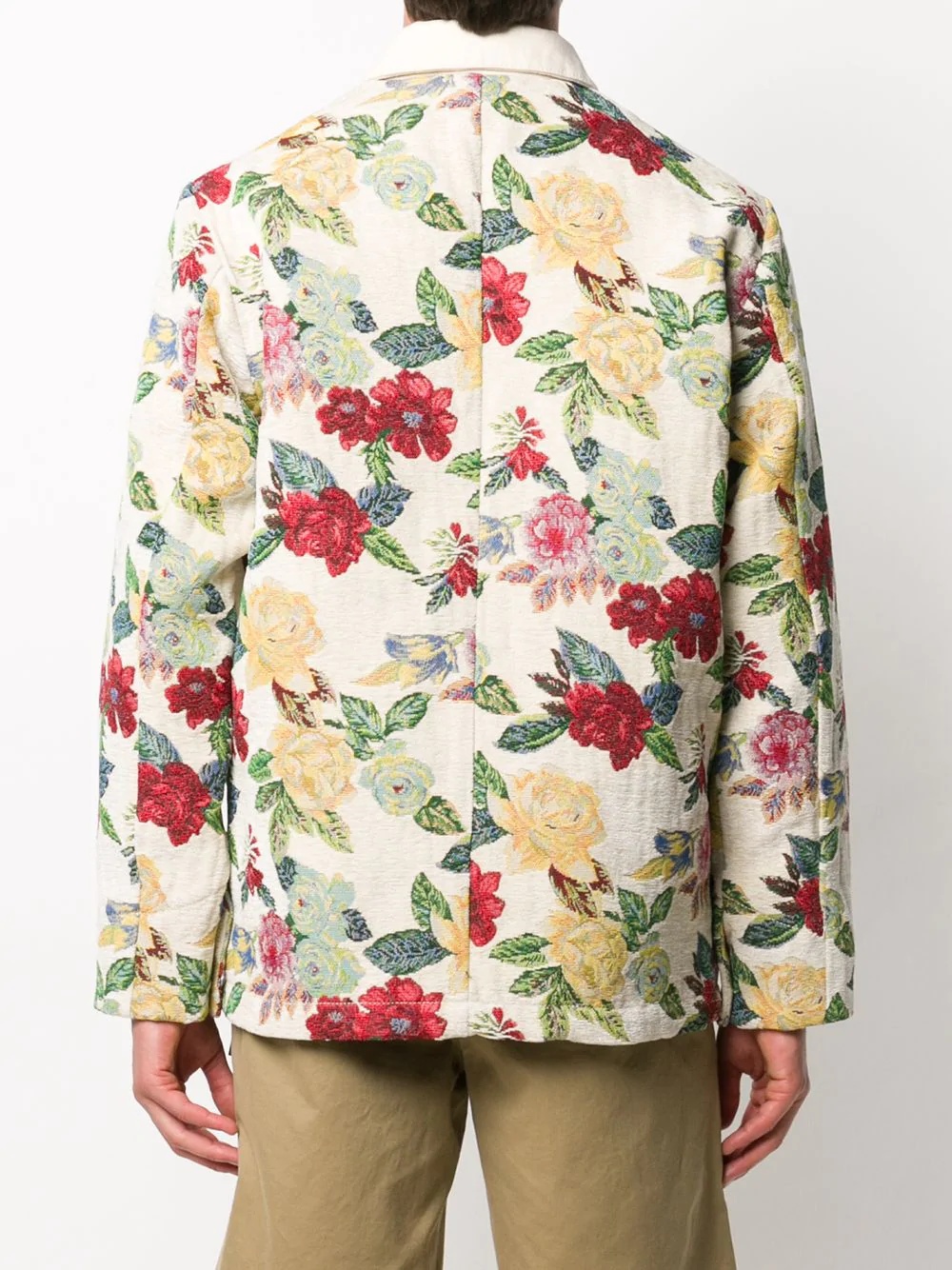 floral brocade chore jacket - 4