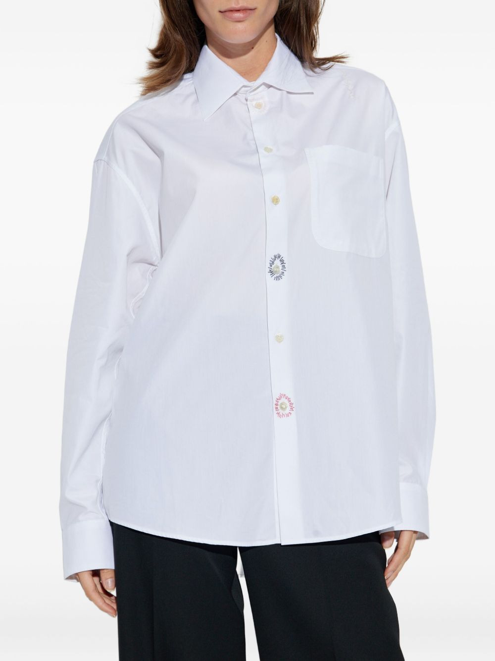 embroidered-detail cotton shirt - 2