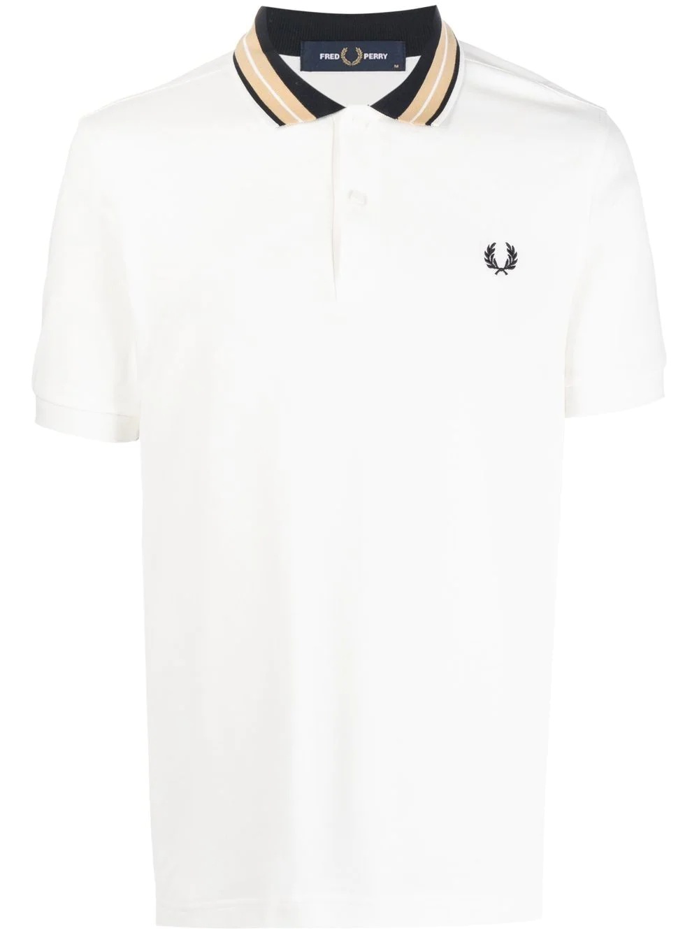 embroidered-logo short-sleeved polo shirt - 1