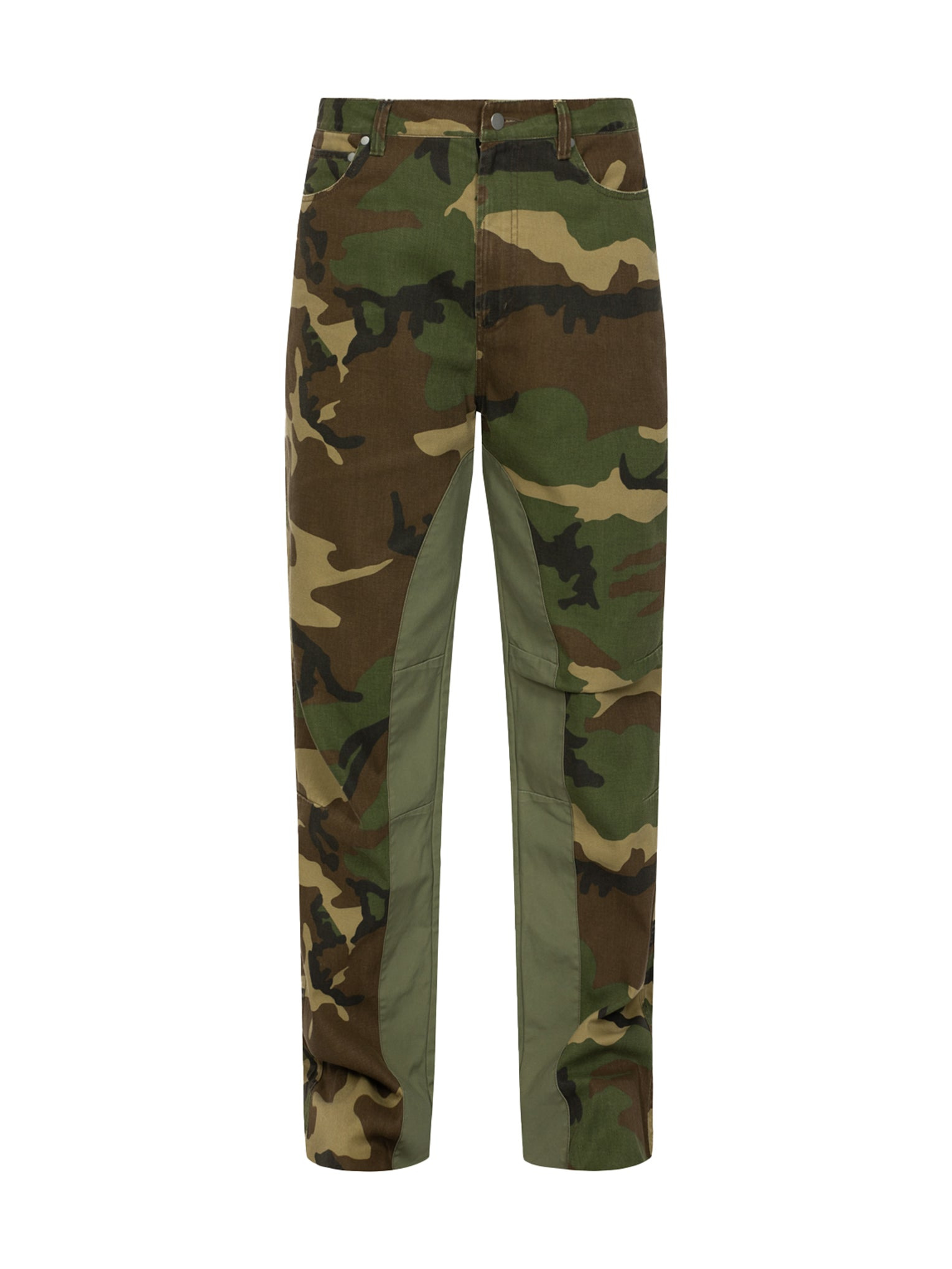 SEAGULL APPLIQUÉ EMBROIDERY BAGGY FIT CAMO PARACHUTE PANTS - 14