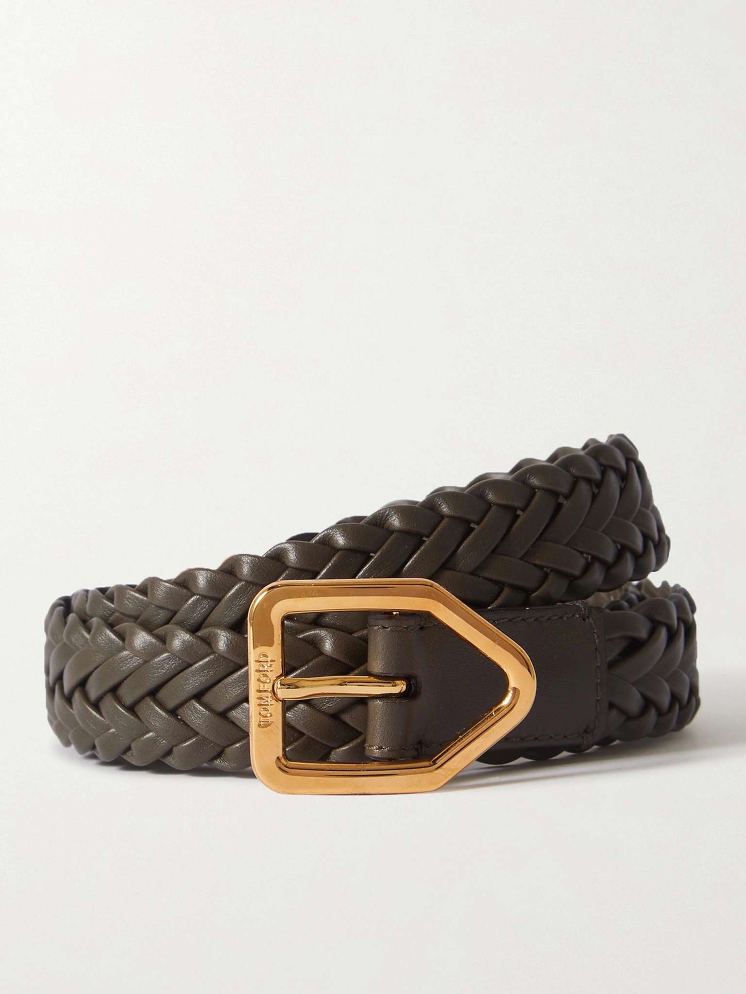 2.5cm Woven Leather Belt - 1