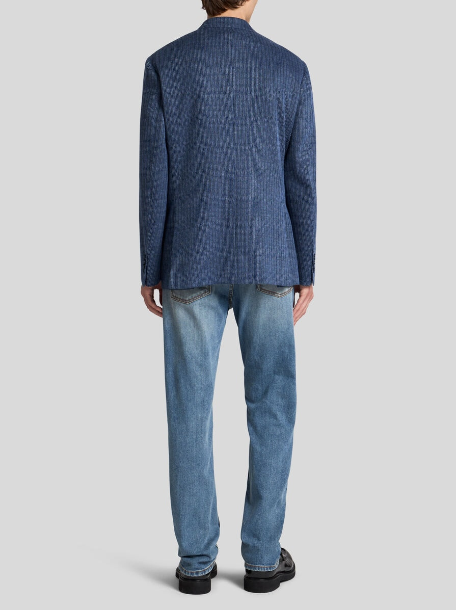 LINEN-BLEND JERSEY BLAZER - 4