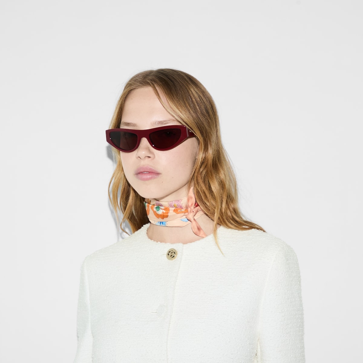 Printed silk neck bow - 4