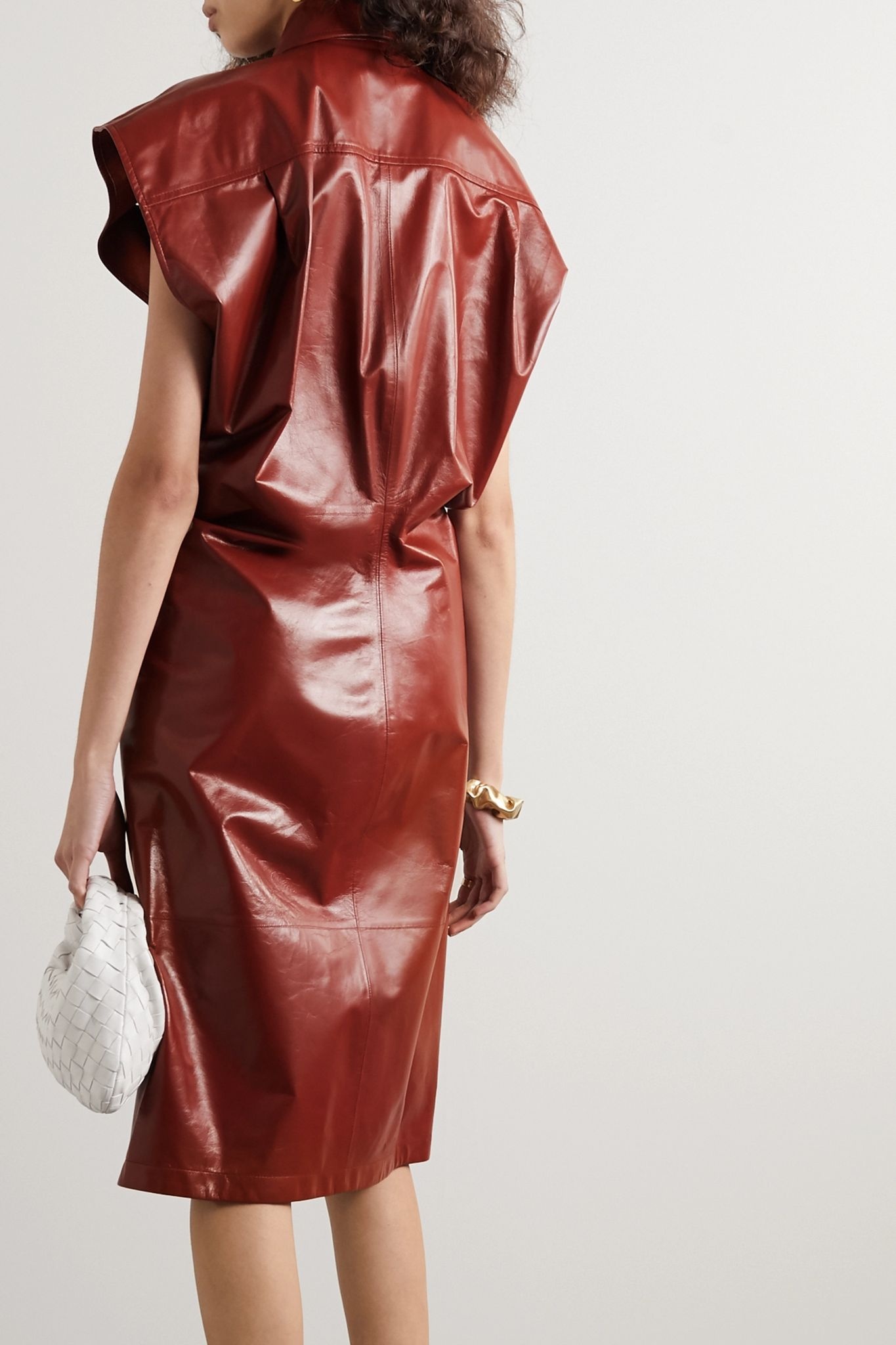 Cutout patent-leather midi dress - 3