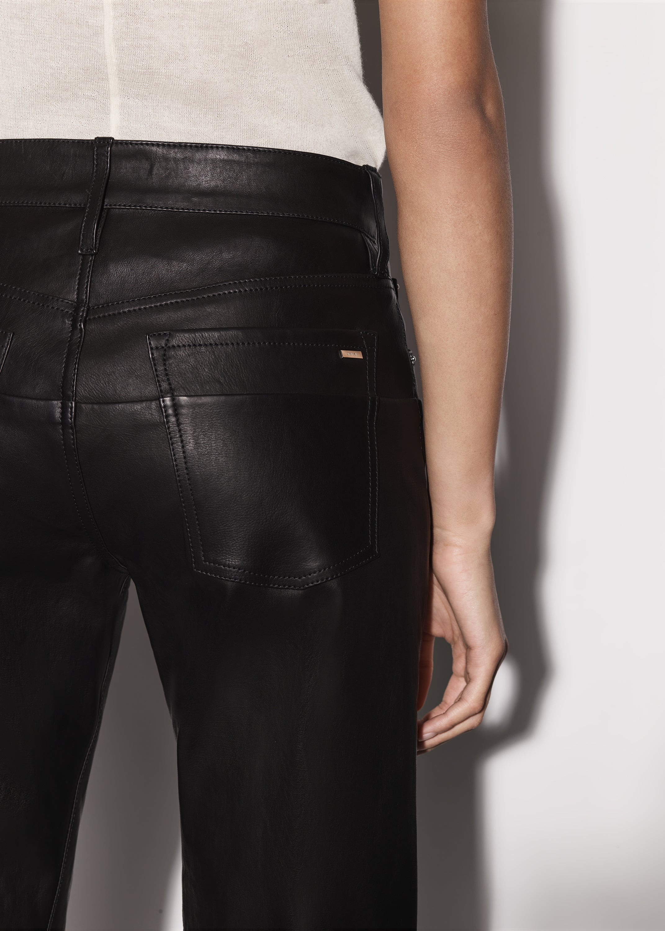 LEATHER 5 POCKET STRAIGHT PANT - 7