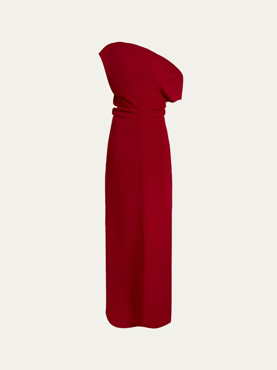 Rosina Draped Double-Crepe Dress - 1