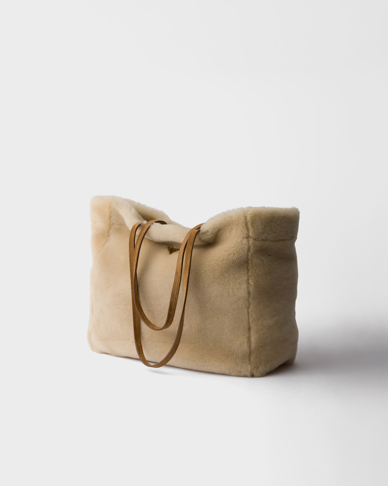 Large shearling tote bag 3