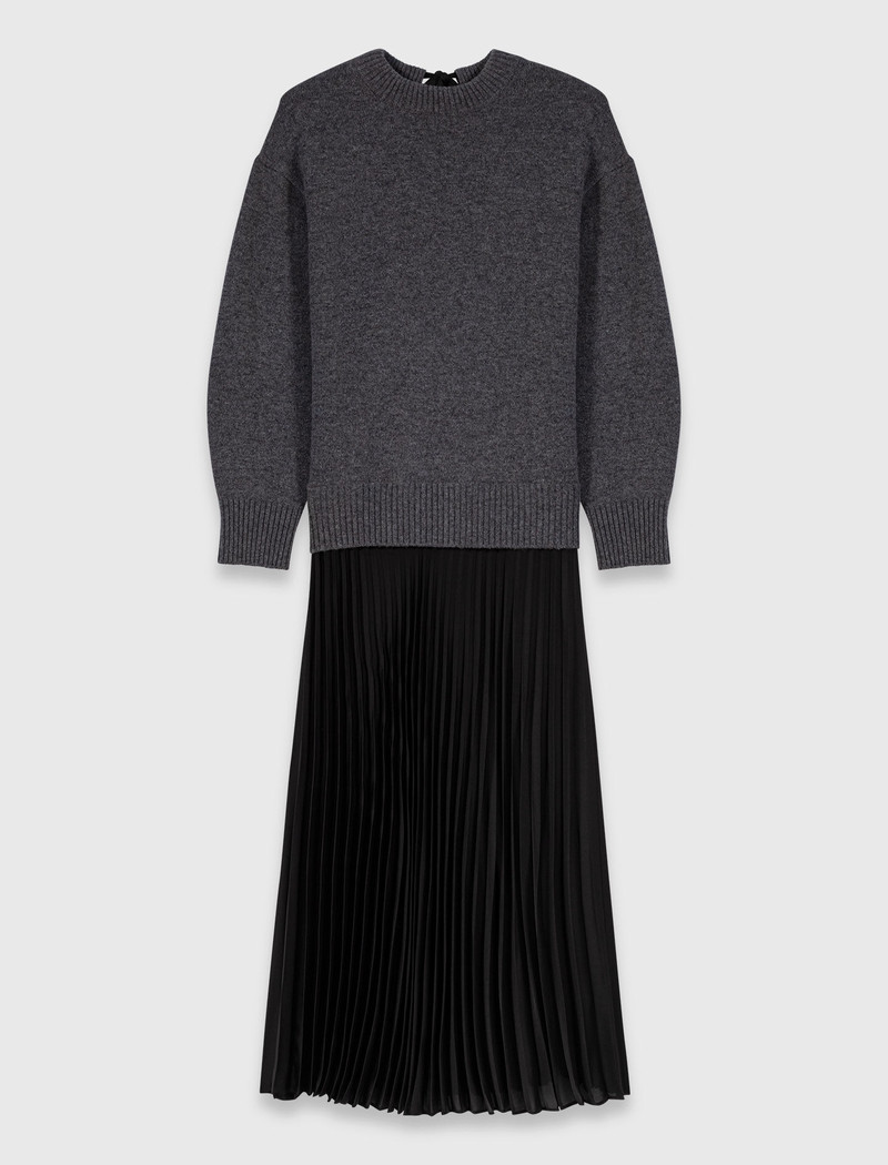 Dual-material maxi dress 1