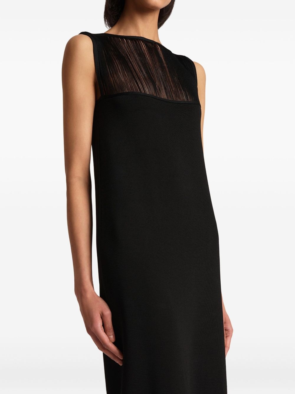sheer-panel maxi dress - 5